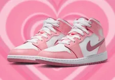 Nike Air Jordan 1 Mid Coral Chalk White Pink Shoes DQ8423-616 GS DQ8424-616 PS