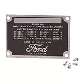 1948 1949 1950 1951 1952 Ford Pickup Truck DATA PLATE