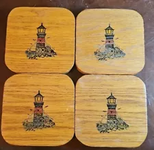 Nautical Lighthouse Wooden Coaster Set (4)