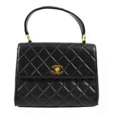 Chanel Black Lambskin Top Handle Handbag 171867