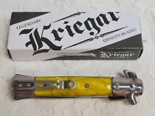 Kriegar German Stiletto KG144 Gold Godfather Collection NIB Folding Knife W/Box