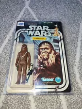 1977 KENNER STAR WARS 12 BACK C - CHEWBACCA - COMPLETE FIGURE & CARD IN CASE