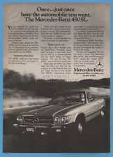 1976 Mercedes Benz 450SL convertible Just once have the automobile you want ad