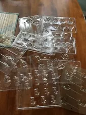 Candy & Lollipop Making Molds Lot Of 11 Clear Plastic W/ Some Instructions Used