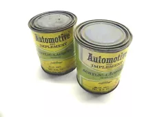 VINTAGE STANDARD BRAND AUTO ACRYLIC LACQUER CAN LOT OF 2 EMPTY BLUE PAINT USED