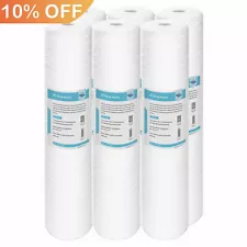 6 Pack 20" x 4.5" Big Blue Whole House System String Wound Sediment Water Filter