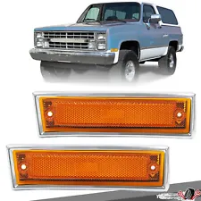 Side Marker Lights Amber Lens For Chevy GMC Pickup Truck 1981-1991 C10 C20 C30 (For: Chevrolet C30)