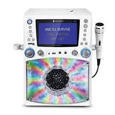 STVG785BTW Bluetooth Karaoke Machine with LCD Lyrics Monitor and Disco Lights...