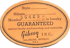 Gibson Orange Label For Repair Or Restoration