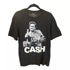 JOHNNY CASH THE BIRD PHOTO MEN'S T SHIRT BY JIM MARSHALL CLOTHING sz M