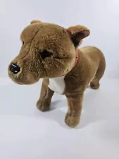 Red Brown Staffy Bull Terrier Dog Stand Up Plush Toy By Bocchetta 13"/32cm