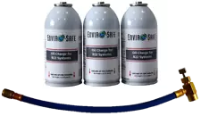 Envirosafe Oil Charge for R22, A/C systems, (3) 4oz cans with hose