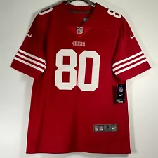 Jerry Rice Embroidered #80 Short Sleeve Football Jersey, Red