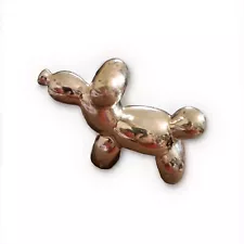 Metallic Silver Balloon Dog 4″ Statue Figurine Abstract Modern Small Shiny