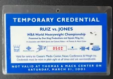 Roy Jones Jr - John Ruiz Boxing Temp Media Pass (2003) Caesars Palace, Vegas