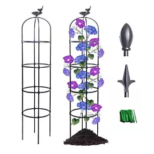 Garden Obelisk Trellis for Climbing Plants Outdoor Plastic Round Tower Obelisk