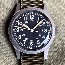 1982 Hamilton GG-W-113 Hack US Military Issued Stainless Steel Watch - Serviced