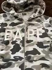 bape Hoodie White & grey Size large