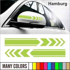 Set of 2 Car Side Mirror Auto SUV Vinyl Stripe Sticker Decal Hamburg Style