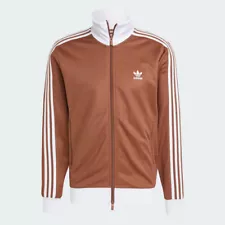 adidas Originals Adicolor Classics Beckenbauer Track Top in Brown and White