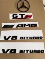 Gloss Black GTC AMG V8 Biturbo Sticker Decal Emblem Badge Pack for GT C190