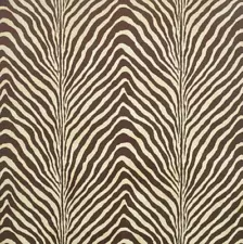 1.25 yd Ralph Lauren Home Bartlett Chestnut Zebra Print Velvet Upholstery Fabric