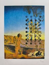 SALVADOR DALI Hand Signed NUDE CONTEMPLATING Limited Edition Lithograph on Japon