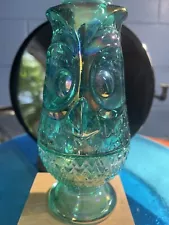 Mosser 2 Pc Teal Carnival Owl Fairy Lamp!! Made With Original 1969 Viking Mould