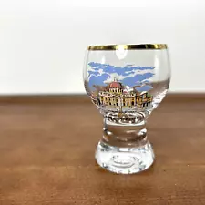 St Peter's Basilica Rome Italy Shot Glass Gold Trim Souvenir Collectible