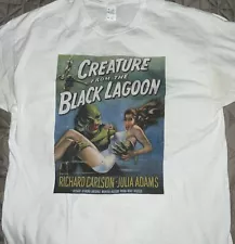 Creature From The Black Lagoon. Vintage White Tee. Men’s Sz. Xl