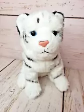 Toys R Us White Bengal Tiger Cub Plush Realistic Stripes Blue Eyes 8" 2015 Soft