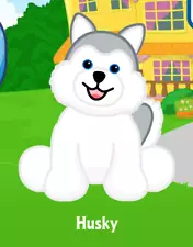 Webkinz Husky - Retired Rare HM120 - Bonus Code Included [VIRTUAL CODE ONLY]