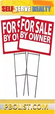 Large (18"x24") For Sale By Owner - RED - Sign Kit with Stands - 2 Pack