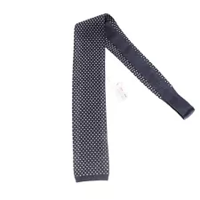 Italo Ferretti NWT Knitted Neck Tie in Navy and White 100% Silk Made in Italy