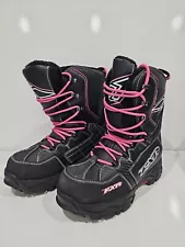 FXR Racing X Cross Snowmobile Boots Women's Sz. 7 Black/Fuchsia Very Little Use