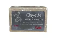 Chavant CLAYETTE Soft - 2 Lbs. Oil Based Sulfur Free Sculpting Clay - Grey