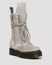 1918 Rick Owens X Doc Marten Hair On lace up Platinum Platform Boots