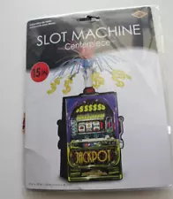 Slot Machine Jackpot Centerpiece 15" Paper Foil Casino Gambling Table Decoration