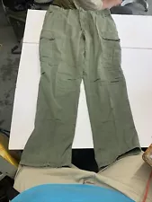 1968 Med Jungle Fatigue Pants OG-107 Poplin Vietnam Rip-Stop Wind Trousers