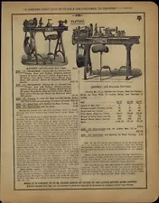 1908 PAPER AD Barnes Foot Pedal Power Lathe Velocipede Bench