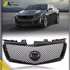 Front Bumper Upper Grille Mesh For 2008 2009-2013 Cadillac CTS Gloss Black Grill