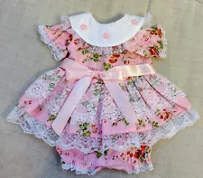 Handmade Dress Set for 16" CPK Cabbage Patch Kids Pink Floral Dress Bloomers