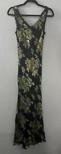 Vintage MSK Dress Sz 6 Silk Blend Black Floral Grunge Whimsygoth Fairy Witchy