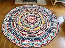 Mandala Madness HandMade Crochet Blanket Throw 98”