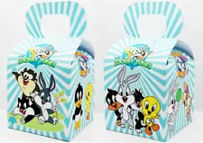 Baby looney tunes Birthday Banner Plate Cup Goodie Bags party Favor Box Straws