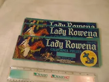 Wholesale Lot 100 OLD VINTAGE LADY ROWENA FRUIT CRATE LABELS,IVANHOE,CALIFORNIA