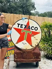 Large Porcelain Texaco Advertising Sign 30 In