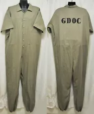 AUTHENTIC Prison Tan 2XL XXL GDOC INMATE Convict JAIL Jumpsuit Coveralls Uniform