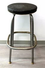 Vintage Black SNYDER Mfg 28" Bar Stool 1950's - 1960's era Mid Century Modern n2