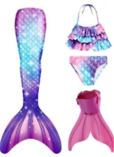 DNFUN Mermaid Tails for Swimming for Girls Monofin Mermaid Swimsuit. 2